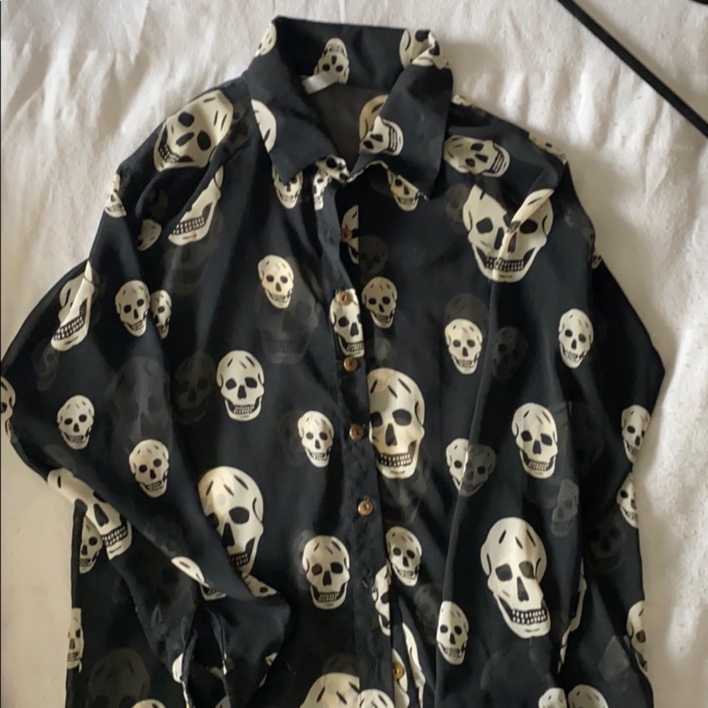Sheer skull blouse